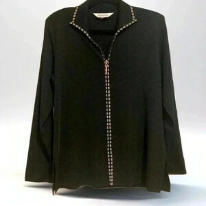 Exclusively Misook Women’s Blazer Sweater Jacket Black Sz. S